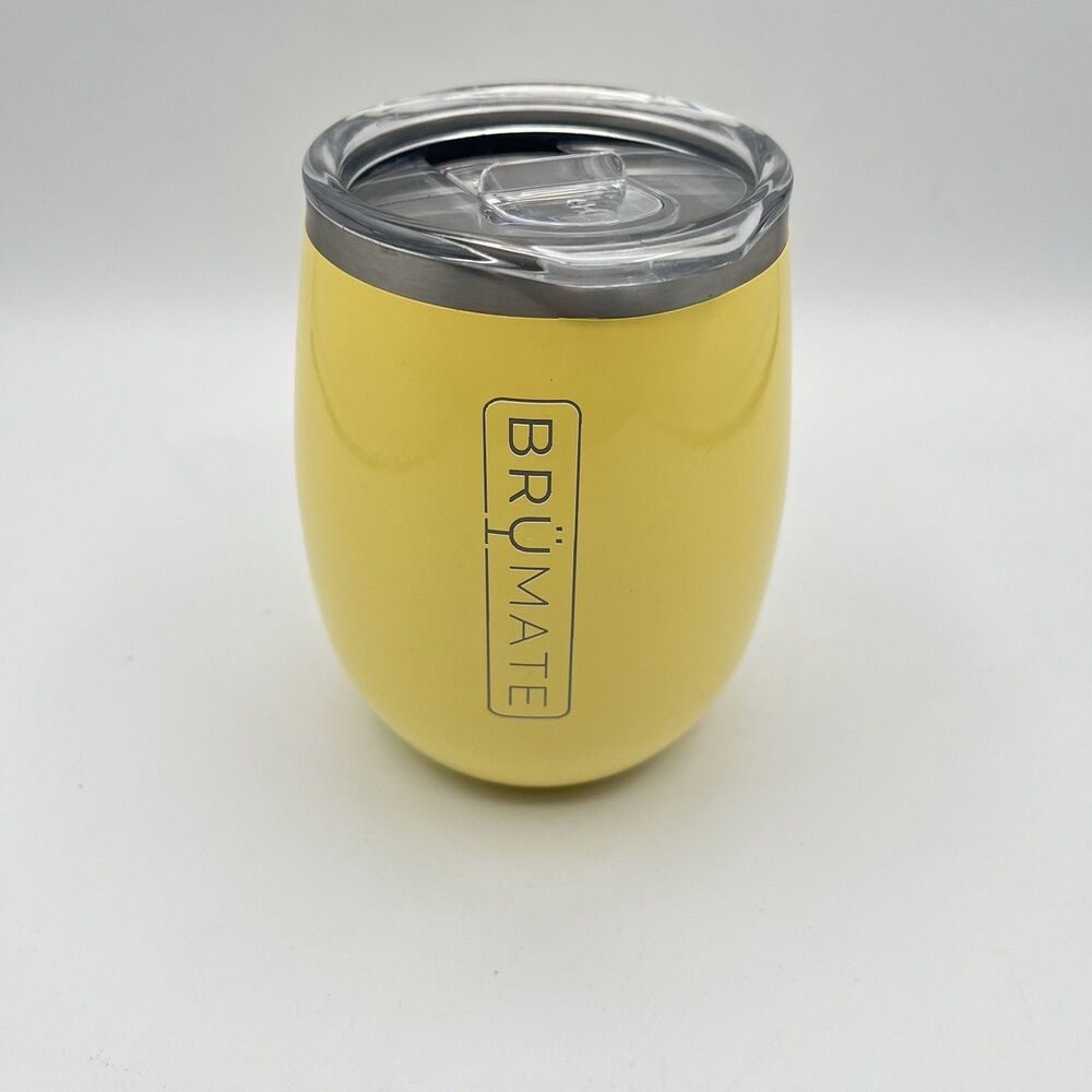 BRUMATE UNCORK'D INSULATED WINE TUMBLER 14OZ WITH LEAKPROOF LID Yellow